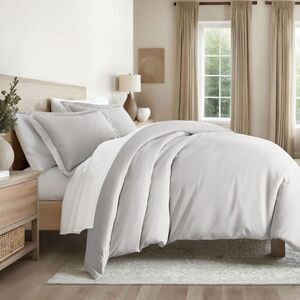 2pc Microfiber Wrinkle Free Duvet Cover Set Gray Twin/Twin XL
